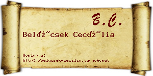 Belácsek Cecília névjegykártya